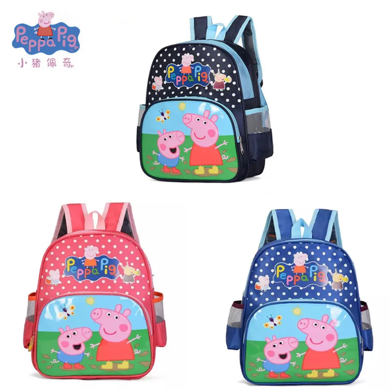 

Original genuine Peppa Pig toys George Pig Plush Toys Kids Kawaii Kindergarten Bag Backpack Wallet School Bag Children's gift