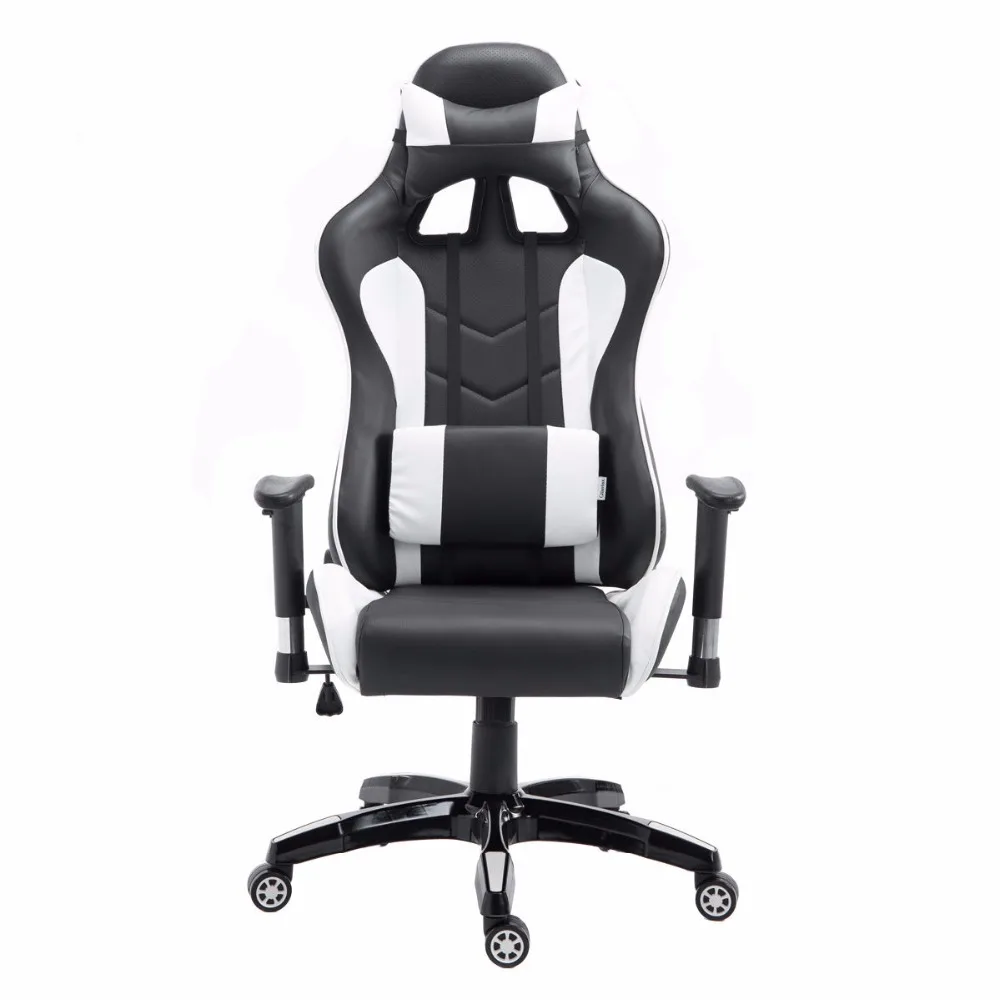goplus high back executive racing reclining gaming chair swivel pu