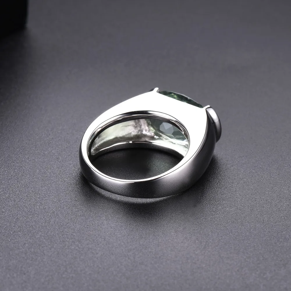 Hutang женское кольцо 6.30ct натуральный зеленый аметист обручальные кольца серебро 925