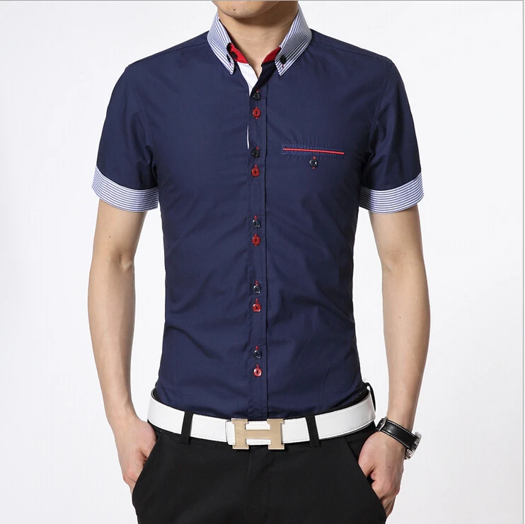 Men Casual Shirts With a Breast Pocket Regular Fit Button Up Shirt New ...