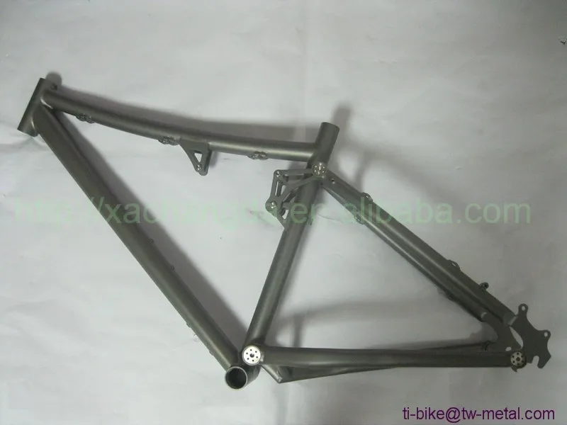 Flash Deal Titanium Sand Blasting Full Suspension Bike Frame Custom Titanium Suspension Bicycle Frames XACD Titanium Bike Frame Suspension 1