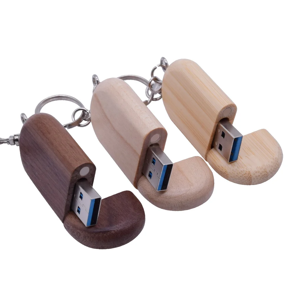 

Oval Wooden Pendrive Keychain USB3.0 Flash Drive Flash Stick 128GB 64GB 32GB 16GB 8GB U Disk USB Pen Drive(over 10pcs Free Logo)