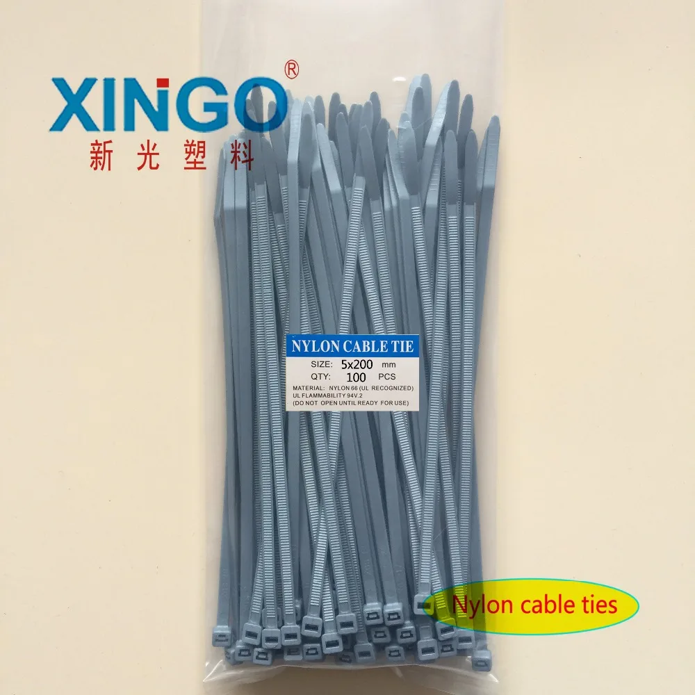 New 4.8 Width 100pcs/bag Gray Color 5X200MM National Self-Locking Nylon Wire Cable Zip Ties Cable Ties Organiser Fasten Cable New 4.8 Width 100pcs/bag Gray Color 5X200MM National Self-Locking Nylon Wire Cable Zip Ties Cable Ties Organiser Fasten Cable