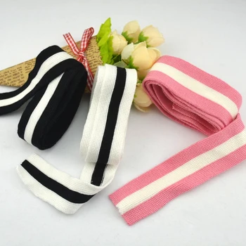 

100% mecerized cotton webbings by meter Striped soft ribbon for sports casual wear garment accessories
