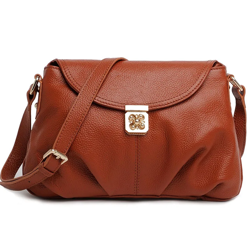 Fashion Plum Lock Design Women leather Handbags Genuine Leather Shoulder Bag/Crossbody Bag ...