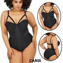 Сексуальный цельный женский купальник бандо с перекрестной спинкой шеи Монокини черный купальник женский купальники костюм плюс размер