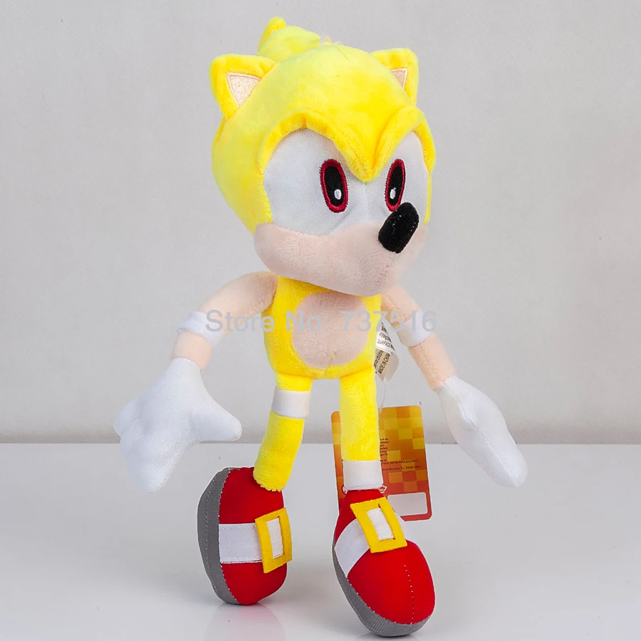 

New Fly Yellow Super Sonic Plush Soft Doll Stuffed Animal Children Toys Kids 13 Inch Gift