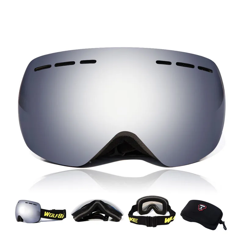 WOLFBIKE мотоцикл очки с двойной анти-туман сферическая линза ветрозащитный Мотокросс лыжные очки+ сноуборд Солнцезащитные очки для женщин очки