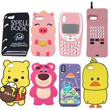 3D Мультфильм силиконовый Минни вышивка поросёнок Бэтмен медведь Единорог детский Модный мягкий чехол для телефона для iPhone X/5/5S/SE/6/6s/7/8/plus