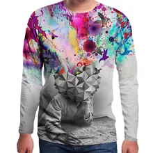 New Design 3D Fashion Print Brain Hole Wide Open font b Men s b font font