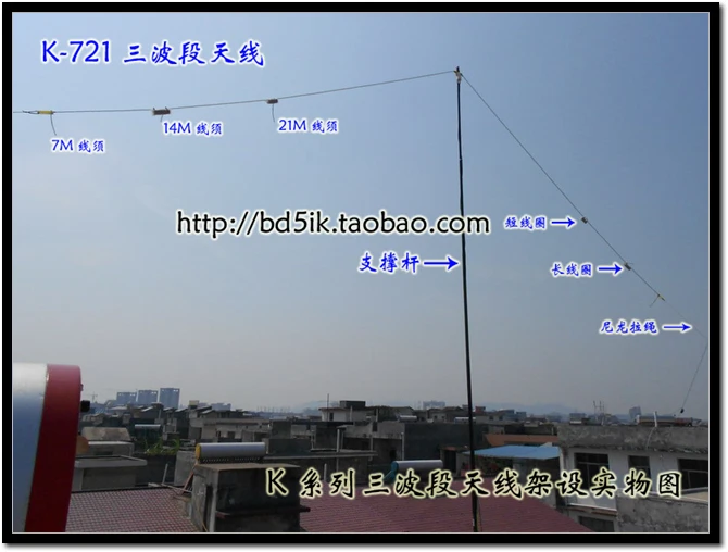 

K-721 three band shortwave antenna HF short wave communication HAM multiband communication antenna