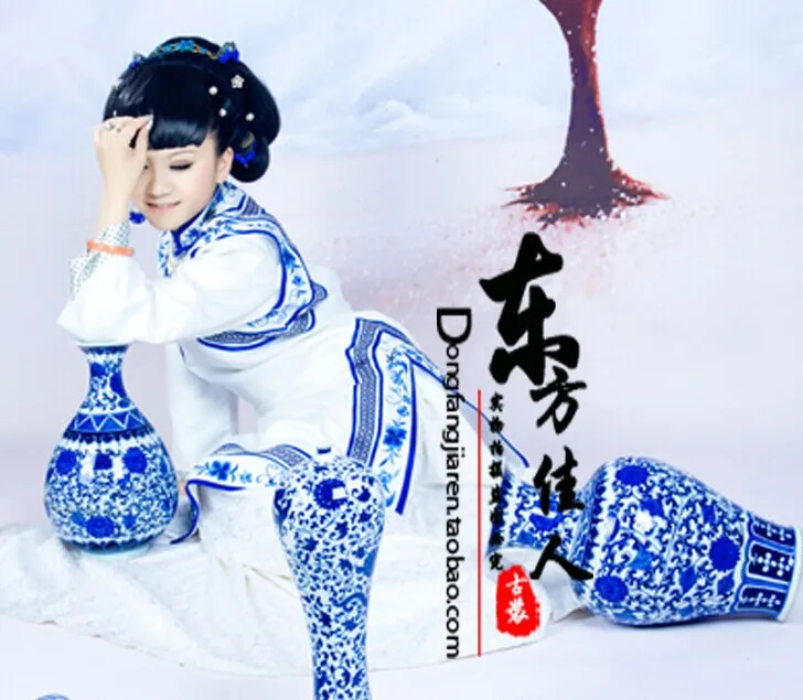 ТВ Играть Театральный Костюм дворцовый замок Нефритовое сердце актриса Suyan Цин принцесса костюм синий и белый фарфор костюм принцессы Цин