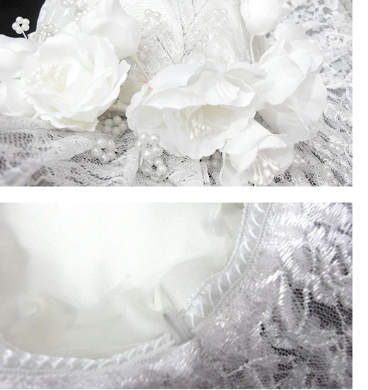 New Arrival Lace Bridal Hats Pearls Lace tocado novia Wedding Hats Veil For Bride Wedding Accessories Chapeau mariage