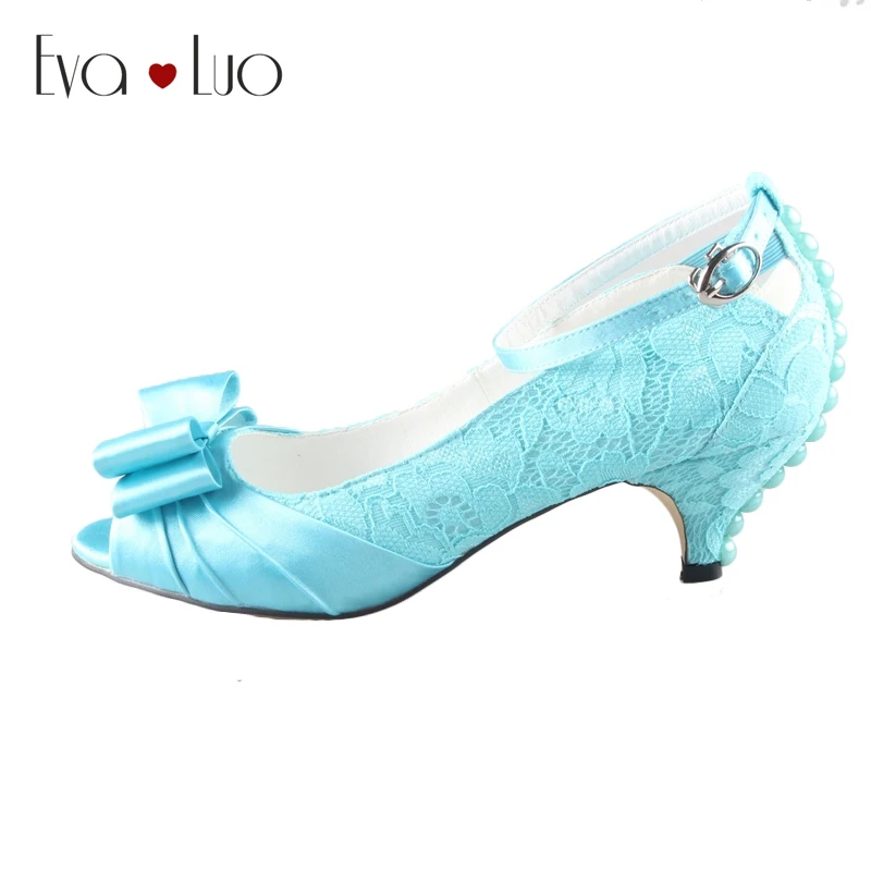 turquoise low heel shoes