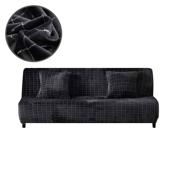 

Flannel fabric Armless Sofa Bed Cover Universal size slipcovers stretch covers cheap Couch Protector Elastic bench Futon Cover