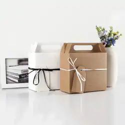 50 шт. Ins Kraft Бумага Подарочная коробка Портативный большой Свадебная Сувенирная Коробка детей коробка конфет сообщение карты упаковочная