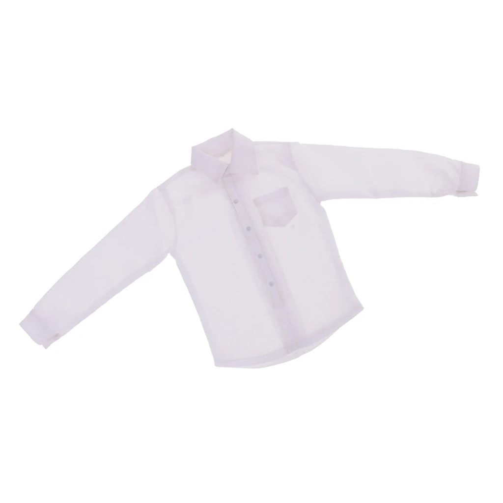 1/6 Scale White Long Sleeve Dress Shirt for 12