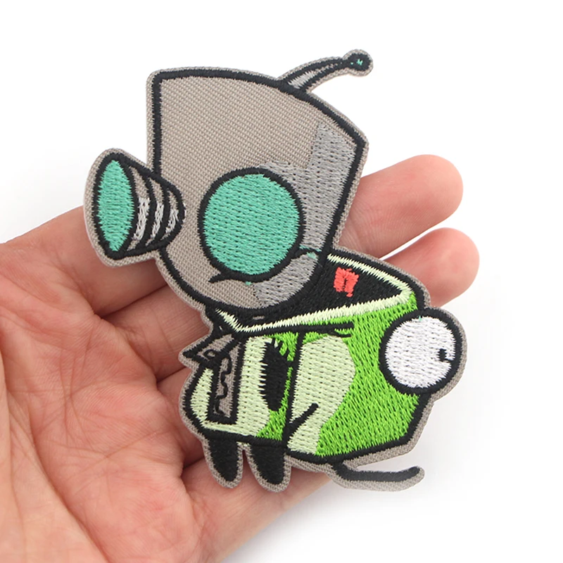 

K246 Invader Zim Sticker for Clothing Applications Patches on Clothes Iron Cartoon Embroidered Patch for Backpack Handbag Badge