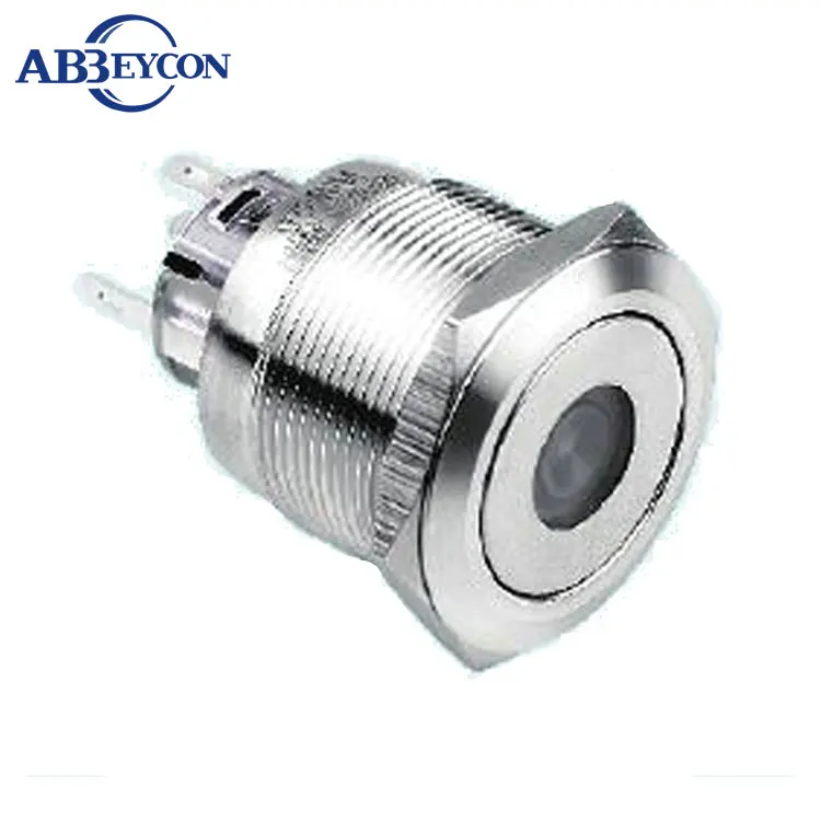 

25mm Momentary RGB Led Switch 12 Volt Three Colors Dot Led Illuminated Push To On Metal Shell Pin Terminal Push Button Switch