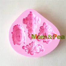 Mom& Pea 1345 религиозная голова силиконовая форма для украшения торта помадка торт 3D форма пищевого качества