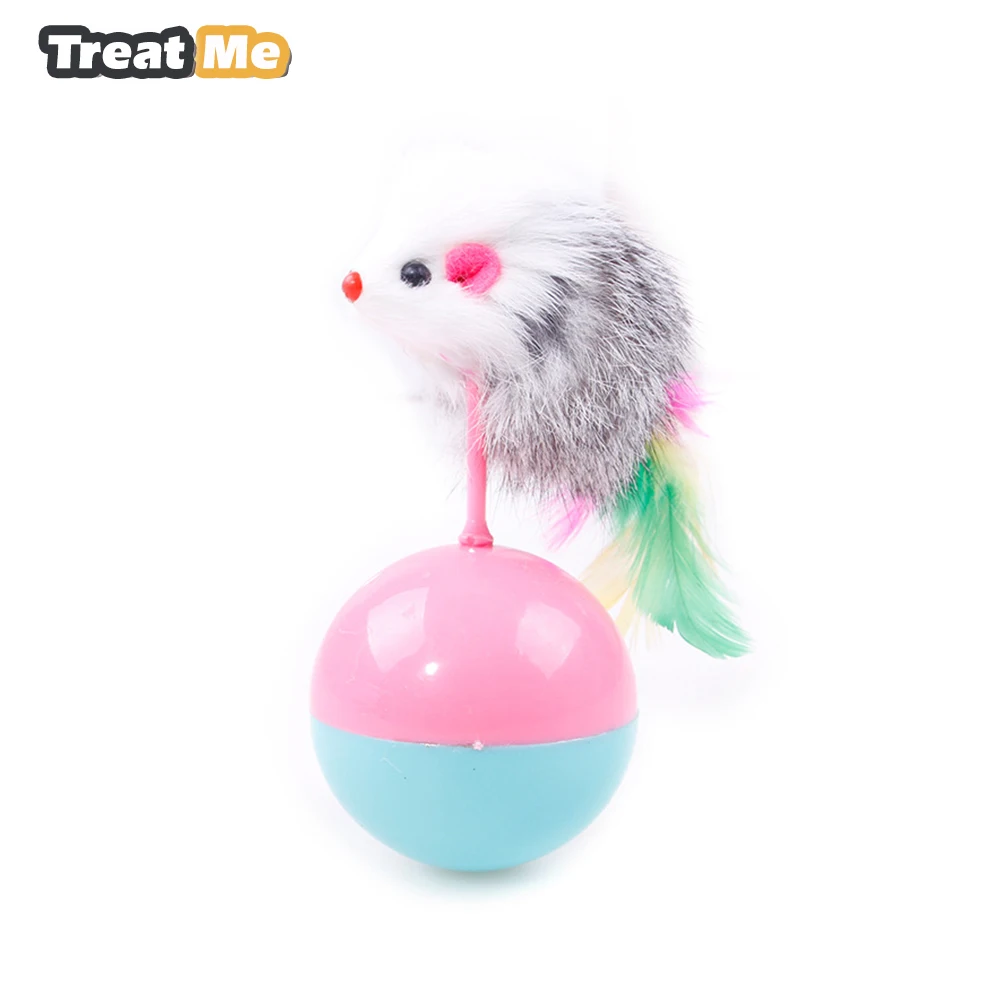 Durable Pet Cats Toy Feather Mouse Plastic Balls Tumbler Pet