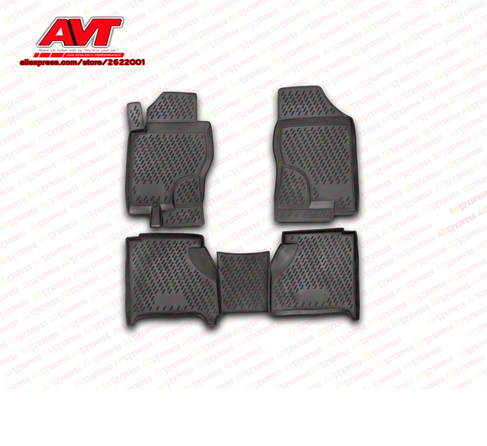 Коврики для Nissan Navara 2005 4 шт. резиновые коврики Нескользящие аксессуары салона