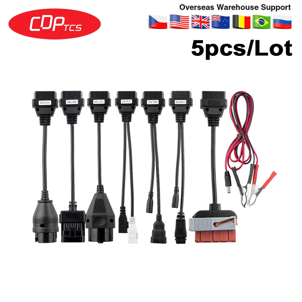

5pcs/Lot CDP TCS OB2 car full set 8 car cables for CDP TCS multidiag pro full set OBDII car leads wires DHL free