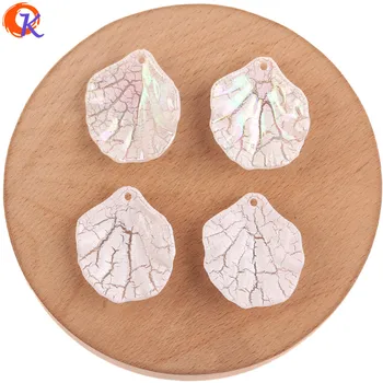 

Cordial Design 26*30mm 200Pcs Jewelry Accessories/Acrylic Beads/Hand Made/AB Paint Effect/Leaf Shape/Print Bead/Earring Findings