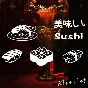 

Delicious Sushi Icon Decoration Sticker Sushi Restaurant Kitchen Cuisine Catering Shop Showcase Advertising Poster Wall Sticker