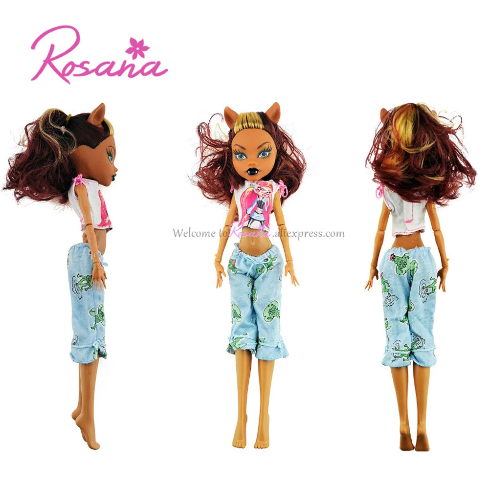 Rosana/Одежда для куклы Monster High, повседневная одежда, костюм, вечерние костюмы, юбка, кофта и штаны, штаны, наряд, аксессуары для кукол