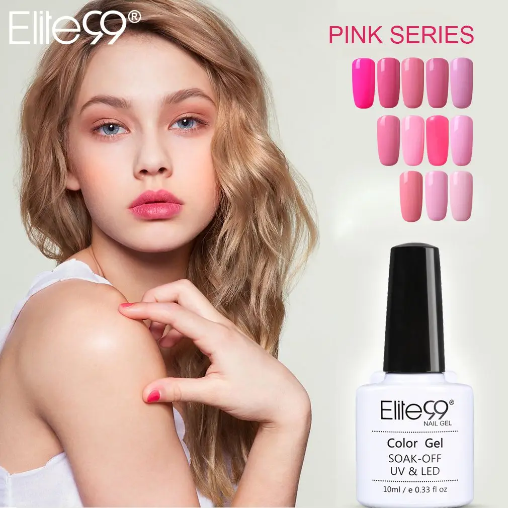 

Elite99 10ML Pure Color UV Gel Nail Polish Pink Nail Gel Polish 10ml Long Lasting UV Gel Colorful Polishes Nair Art Pick 1