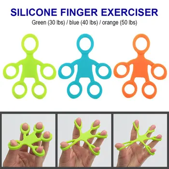 

1Pcs Finger Gripper Strength Trainer Tools Resistance Band Hand Grip Wrist Yoga Stretcher Finger Expander Exercise 3 colors