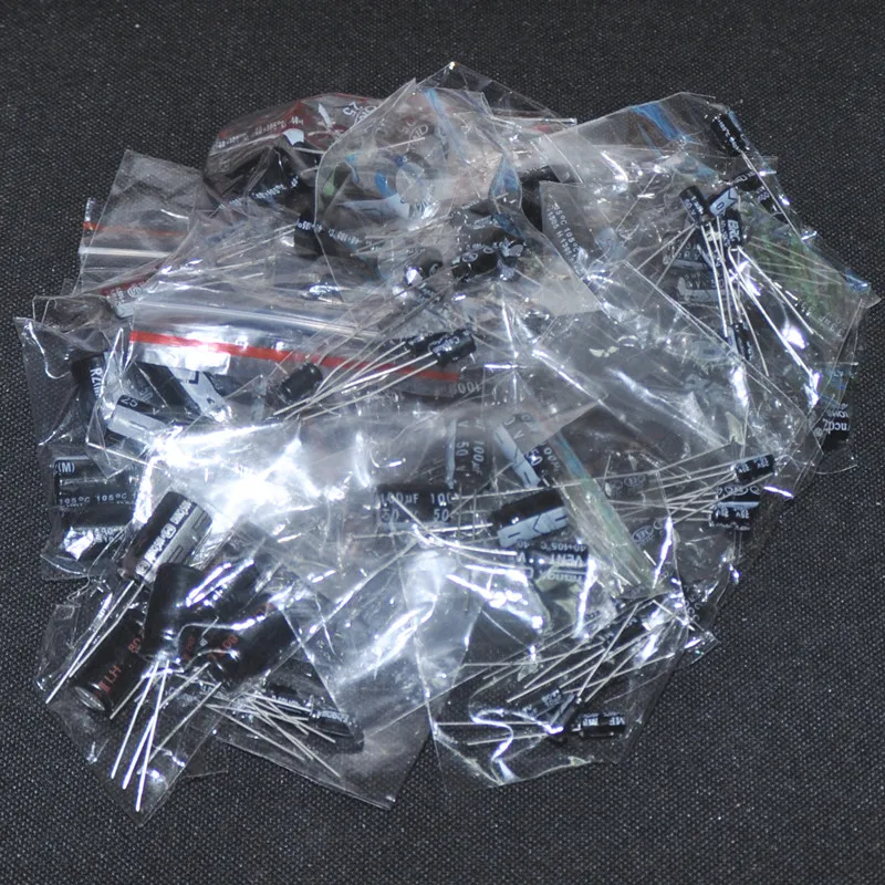 

125pcs Electrolytic Capacitor DIY Kit Assortment Condensadores Electronic Capacitance Capacidade 1uF - 2200uF 25Values X 5PCS