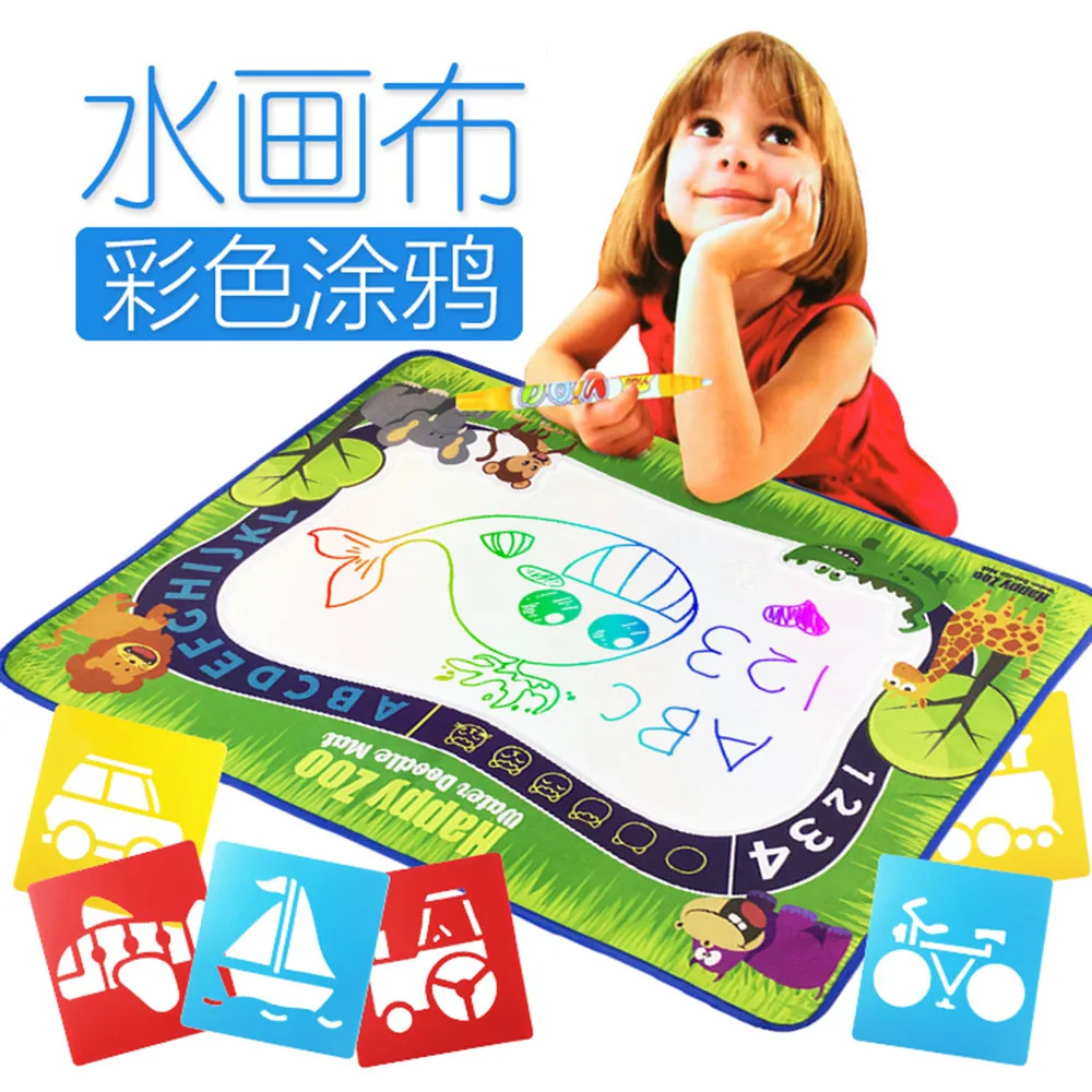 High quality educational73x52 cm Children's magic water canvas blanket write graffiti Pen Doodle Creative childern toy