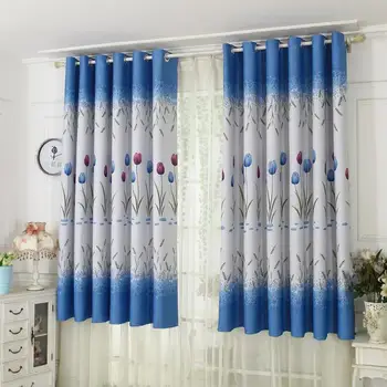 

Modern Style Curtains for Living Room Window Printed Window Curtain Punching Purdah Shading Screen Drape For Home Decor