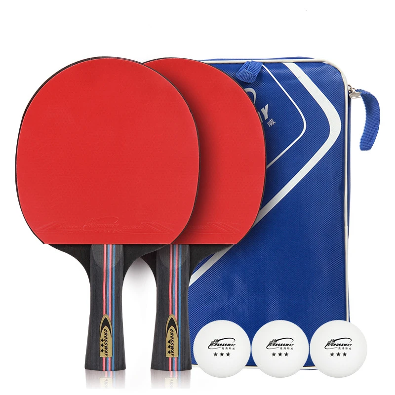 

1 Set Professional Table Tennis Racket Double-sided Reverse Rubber Ping Pong Racket Straight Horizontal Grip Full Set Racquet