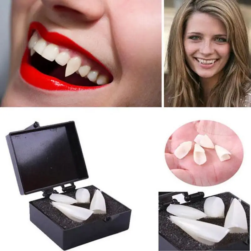 4 шт. забавные накладные зубы набор ужасное платье зубы вечерние реквизит для Хэллоуина вампира протезы