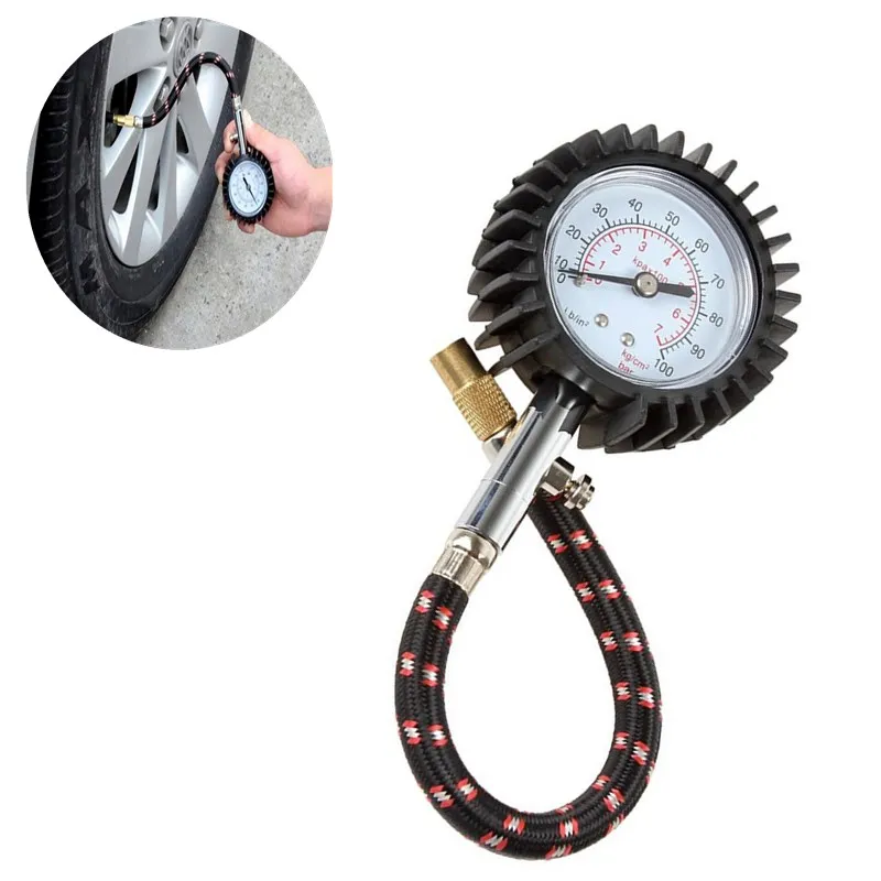 Prix pour Précis Auto Pneu De Voiture Manomètre Mètre Automobile Pneu Air jauge de Pression à Cadran Véhicule Tester 0-100 psi Prix pour Précis Auto Pneu De Voiture Manomètre Mètre Automobile Pneu Air jauge de Pression à Cadran Véhicule Tester 0-100 psi