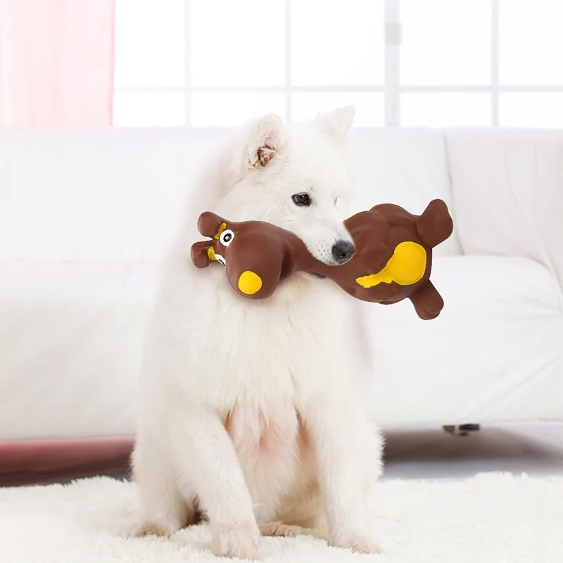 Собаки щенок кричащая резиновая игрушка собака латексная жевательная игрушка с пищалкой Интерактивная Жевательная дрессировка товары для домашних животных