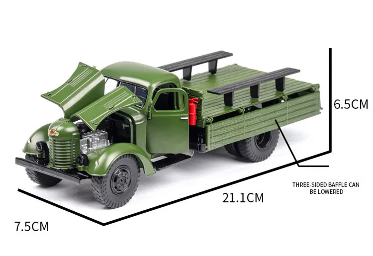 Классический 1:32 CA10 военная модель сплава грузовика, моделирование литой звук и легкий транспорт модель, коллекция и подарки