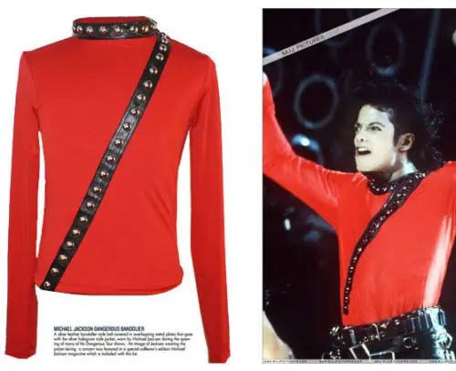 

RARE MJ Michael Jackson BAD Tour Concert Punk Rivet RED Jacket Club Performance Collection