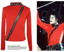 Редкие MJ Майкл Джексон плохой концертный тур в стиле панк с заклепками красная куртка Club Производительность Коллекция