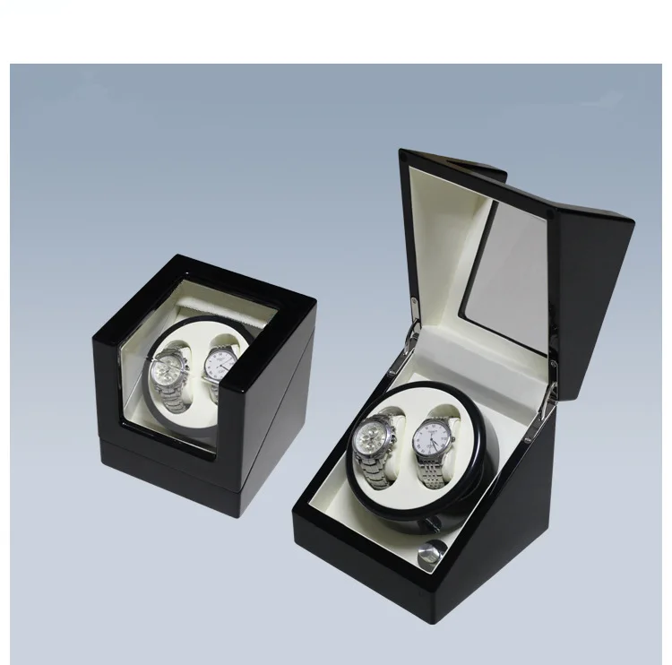 Новые 2 слота деревянные часы Winder черные Автоматические механические часы шейкер мужские часы коробка для хранения модные деревянные подарочные коробки W084