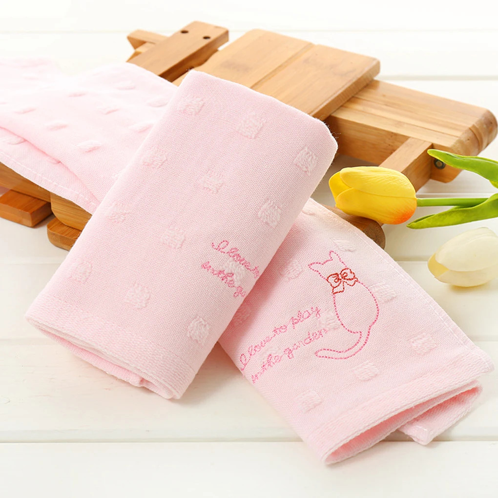 Новое поступление 25*50 см мультяшное Двухслойное полотенце для рук не скручивающееся вышитое мочалка Марлевое полотенце для лица