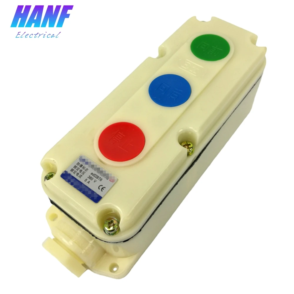 

1pcs FOR REV STOP Control Push Buton Switch Self-return 5A 380V ABS Plastic Shell Flameproof