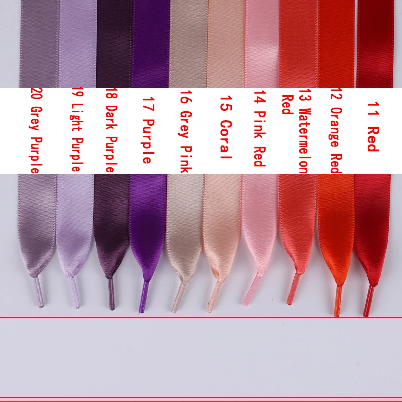 3 Pairs TV With Satin Ribbon Multicolor Lace Smooth Bud Silk Wide Flat Shoelaces Sports Shoes Laces Casual Lace Ribbon 30 colors