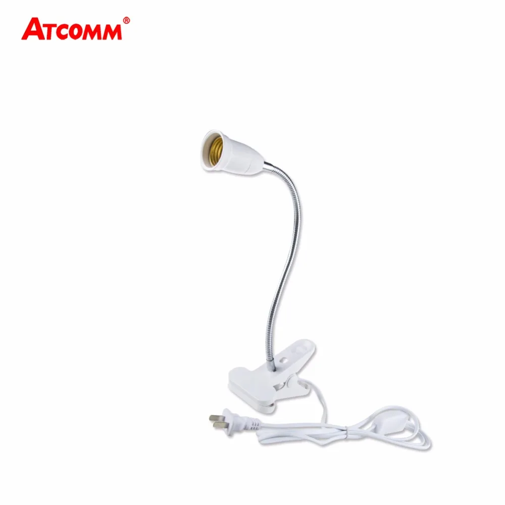 E27 Desk Lamp Base With Clip 1.8 Meters Wire Cable E27 Lamp Holder With