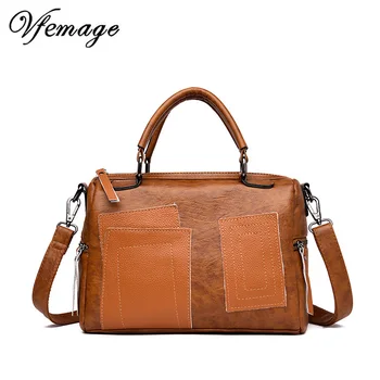 

Vfemage Patchwork Bags Women Handbags Soft Leather Female Messenger Crossbody Bag Ladies Shoulder Bag Sac a Main Bolsa Feminina
