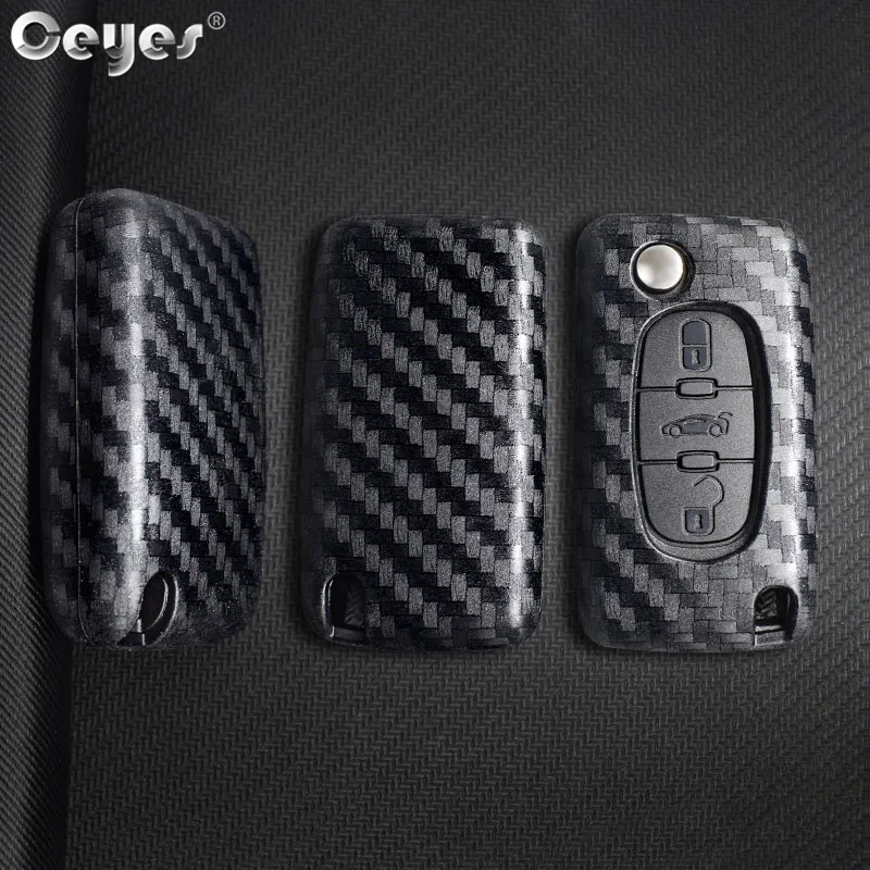 Carbon fiber key cover for CITROEN (5)