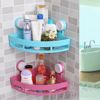 

RSCHEF 1 pcsTriangular-mounted powerful suction cup toilet wall hanging bathroom Storage rack